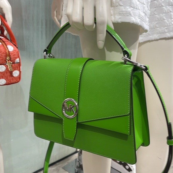 Michael Kors Greenwich Medium Saffiano Leather Satchel Crossbody Shoulder Bag - Picture 15 of 16